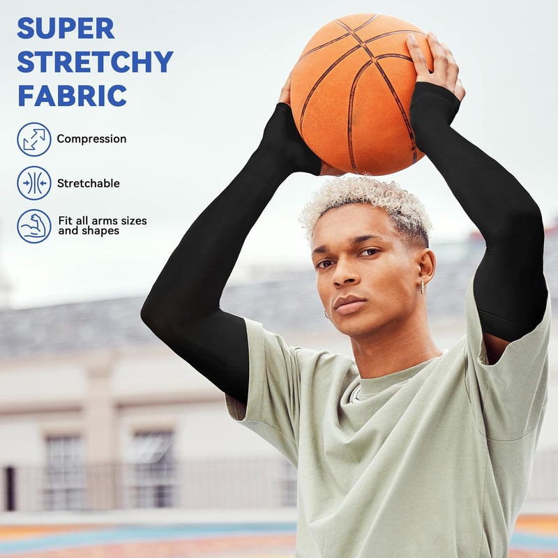 Outivity Arm Sleeves for Men Women Upf 50 Compression Arm Sleeve for UV Blocking Protection - Image 4